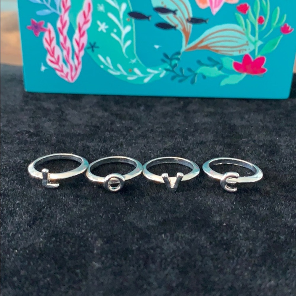 L.O.V.E. Silver Toned Stacking Ring - image 3